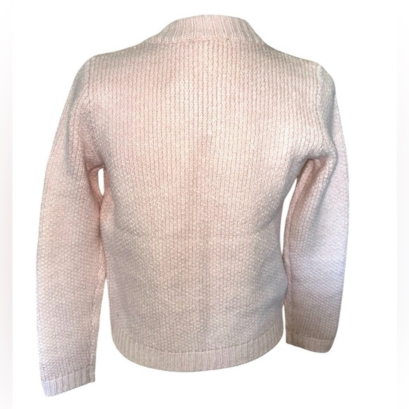 ANN TAYLOR Light Pink Jeweled Button Sweater Jacket Chanel Cardigan XS Petite - Picture 8 of 11